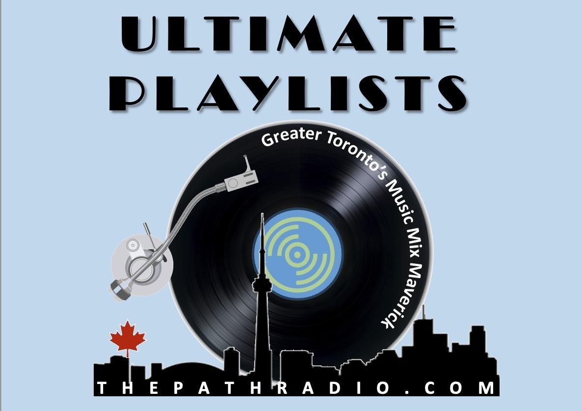 The Path Radio Ultimate Playlist logo shows the Toronto city scape, plus a record with the words Greater Toronto's Music Mix. Maverick