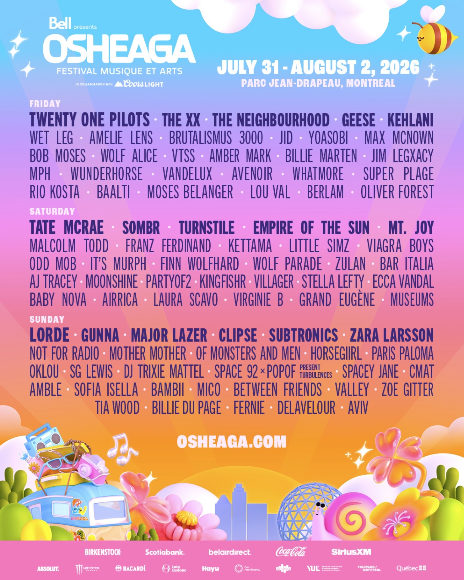 Oshega Event Poster Concert Lineup